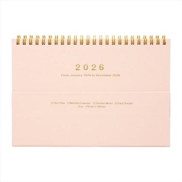 2026年1月始まり手帳 月間 A5 ノートブックカレンダー・マグネット ピンク