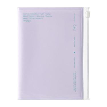 ライフログ用日付フリー手帳 A6 ファンログ クリアスライドジッパー ラベンダー