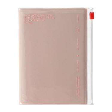 ライフログ用日付フリー手帳 A6 ファンログ クリアスライドジッパー ベージュ