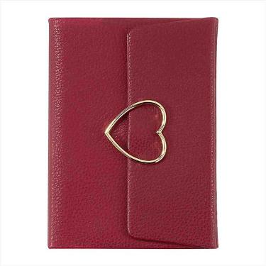 2025年12月始まり手帳 週間レフト A6変形 ハートフープ付きカバー ボルドー