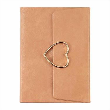 2025年12月始まり手帳 週間レフト A6変形 ハートフープ付きカバー キャメル