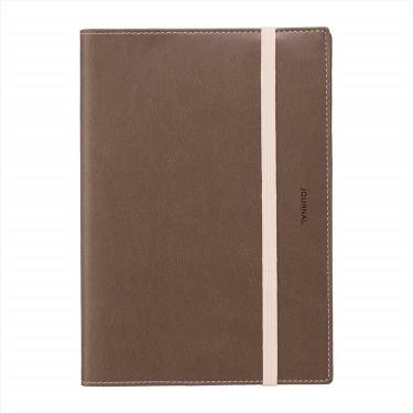 2025年12月始まり手帳 週間ブロック B6 PU縫製ジャケットカバー ブラウン