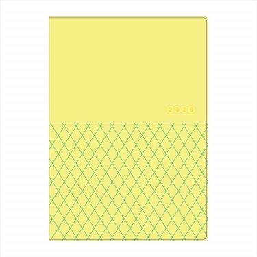2025年12月始まり手帳 週間ブロック B6 チェックポケットカバー レモン