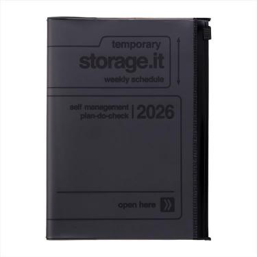 2025年12月始まり手帳 週間レフト B6変形 ストレージイット ブラック