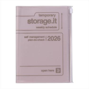 2025年12月始まり手帳 週間レフト B6変形 ストレージイット ブラウン