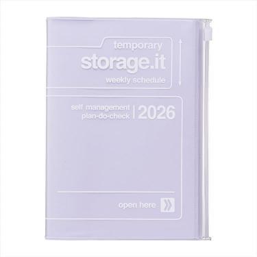 2025年12月始まり手帳 週間レフト B6変形 ストレージイット パープル