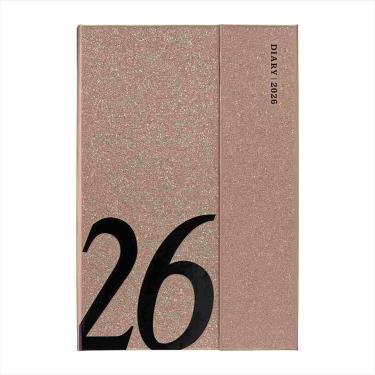 2025年12月始まり手帳 週間レフト B6変形 マグネット26 ラメゴールド