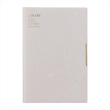 2025年12月始まり手帳 週間レフト B6変形 縁金具付きカバー ベージュ