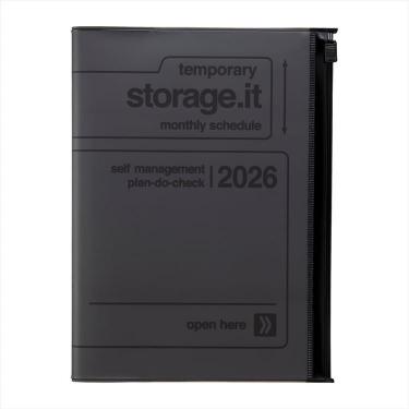 2025年12月始まり手帳 月間 B6変形 ストレージイット ブラック