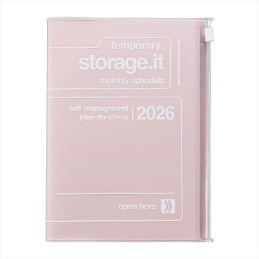 2025年12月始まり手帳 月間 B6変形 ストレージイット ピンク