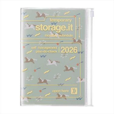 2025年12月始まり手帳 月間 B6変形 ストレージイット 干支 ミント