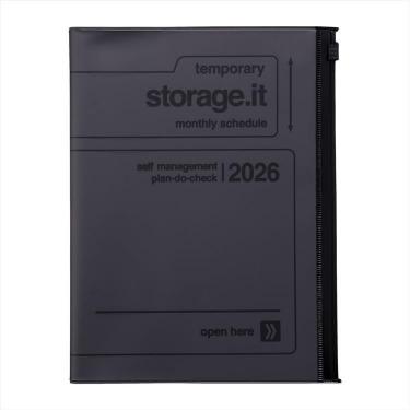2025年12月始まり手帳 月間 A5 ストレージイット ブラック