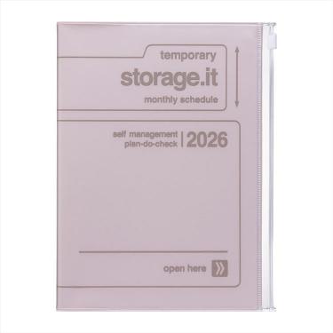 2025年12月始まり手帳 月間 A5 ストレージイット ブラウン