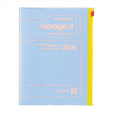 2025年12月始まり手帳 月間 A5 ストレージイット ビビッド ブルー