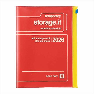 2025年12月始まり手帳 月間 A5 ストレージイット ビビッド レッド