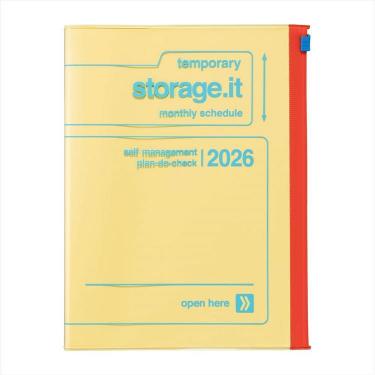 2025年12月始まり手帳 月間 A5 ストレージイット ビビッド イエロー