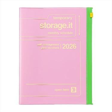 2025年12月始まり手帳 月間 A5 ストレージイット ビビッド ピンク