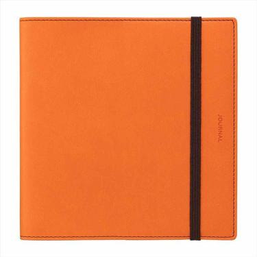 2025年12月始まり手帳 週間ブロック A5 スクエア PU縫製ジャケットカバー オレンジ