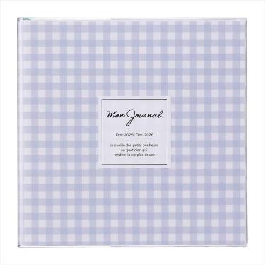 2025年12月始まり手帳 週間ブロック A5 スクエア ギンガムチェック ブルー