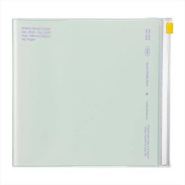 2025年12月始まり手帳 週間ブロック A5 スクエア クリアスライドジッパー ミント