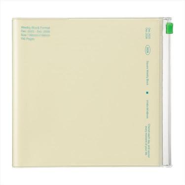 2025年12月始まり手帳 週間ブロック A5 スクエア クリアスライドジッパー イエロー