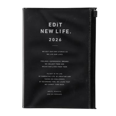 2026年4月始まり手帳 デイリー B6変形 EDiT タイポポケット ランプブラック