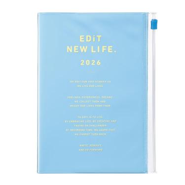 2026年4月始まり手帳 デイリー B6変形 EDiT タイポポケット セレストブルー