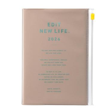 2026年4月始まり手帳 デイリー B6変形 EDiT タイポポケット フレンチベージュ