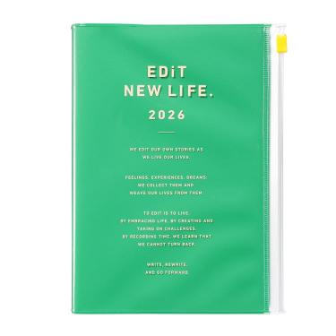 2026年4月始まり手帳 デイリー B6変形 EDiT タイポポケット ケリーグリーン