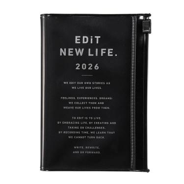 2026年4月始まり手帳 デイリー B7変形 EDiT タイポポケット ランプブラック