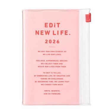 2026年4月始まり手帳 デイリー B7変形 EDiT タイポポケット ストロベリーミルク