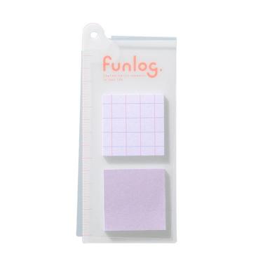 ブックマークミニ付せん 2柄 funlog グリッド・プレーン
