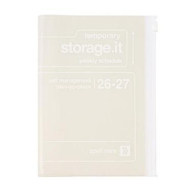 2026年3月始まり手帳 週間レフト B6変形 ストレージイット ホワイト