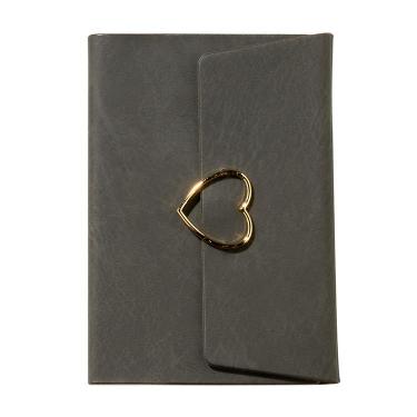 2026年3月始まり手帳 週間レフト B6変形 ハートフープ付きカバー ブラック