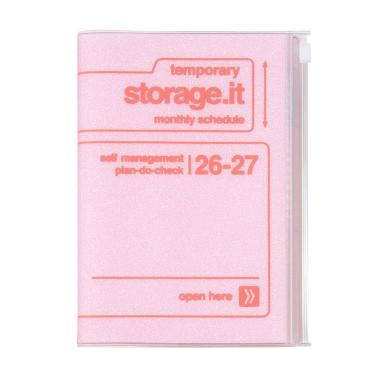 2026年3月始まり手帳 月間 B6変形 ストレージイット シャーベット ストロベリー