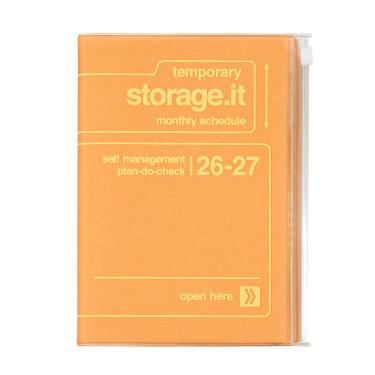 2026年3月始まり手帳 月間 B6変形 ストレージイット シャーベット オレンジ