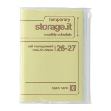 2026年3月始まり手帳 月間 B6変形 ストレージイット テクスチャー イエロー