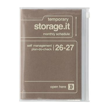 2026年3月始まり手帳 月間 B6変形 ストレージイット テクスチャー ベージュ