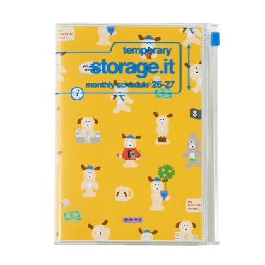 2026年3月始まり手帳 月間 B6変形 ストレージイット ブランチブラザー パピー&バニー