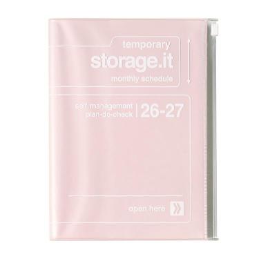 2026年3月始まり手帳 月間 A5 ストレージイット ピンク