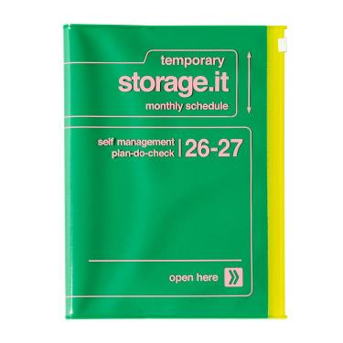 2026年3月始まり手帳 月間 A5 ストレージイット ビビッド グリーン