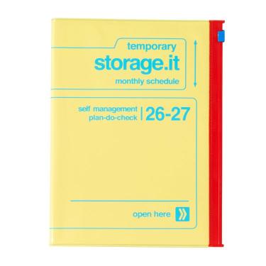 2026年3月始まり手帳 月間 A5 ストレージイット ビビッド イエロー