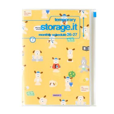 2026年3月始まり手帳 月間 A5 ストレージイット ブランチブラザー パピー&バニー