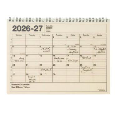 2026年4月始まり手帳 月間 B5変形 ノートブックカレンダー M アイボリー