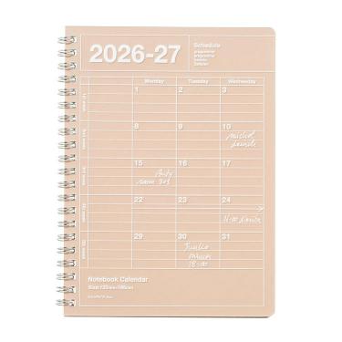 2026年4月始まり手帳 月間 B6変形 ノートブックカレンダー S・縦型 ブラウン