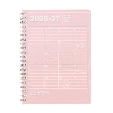 2026年4月始まり手帳 月間 B6変形 ノートブックカレンダー S・縦型 ピンク