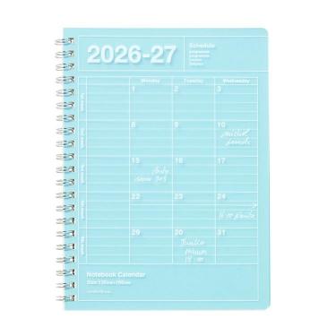 2026年4月始まり手帳 月間 B6変形 ノートブックカレンダー S・縦型 ブルー