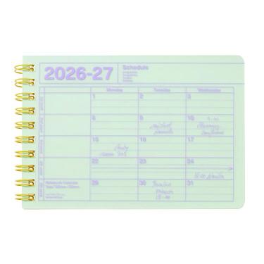 2026年4月始まり手帳 月間 B7変形 ノートブックカレンダー XS ミント