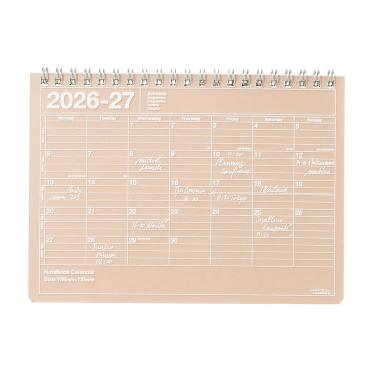 2026年4月始まり手帳 月間 B6変形 ノートブックカレンダー S ブラウン