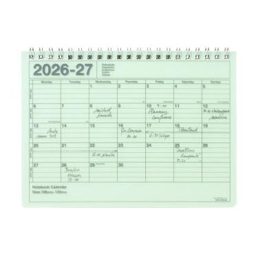 2026年4月始まり手帳 月間 B6変形 ノートブックカレンダー S ミント